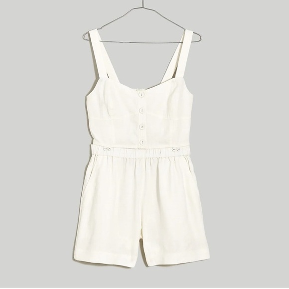 Madewell NWT Modular Sleeveless Romper Size 4 in Color Lighthouse - Picture 5 of 8